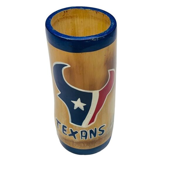 Handmade Wooden Bamboo Houston Texans Draft Mug - Picture 1 of 7